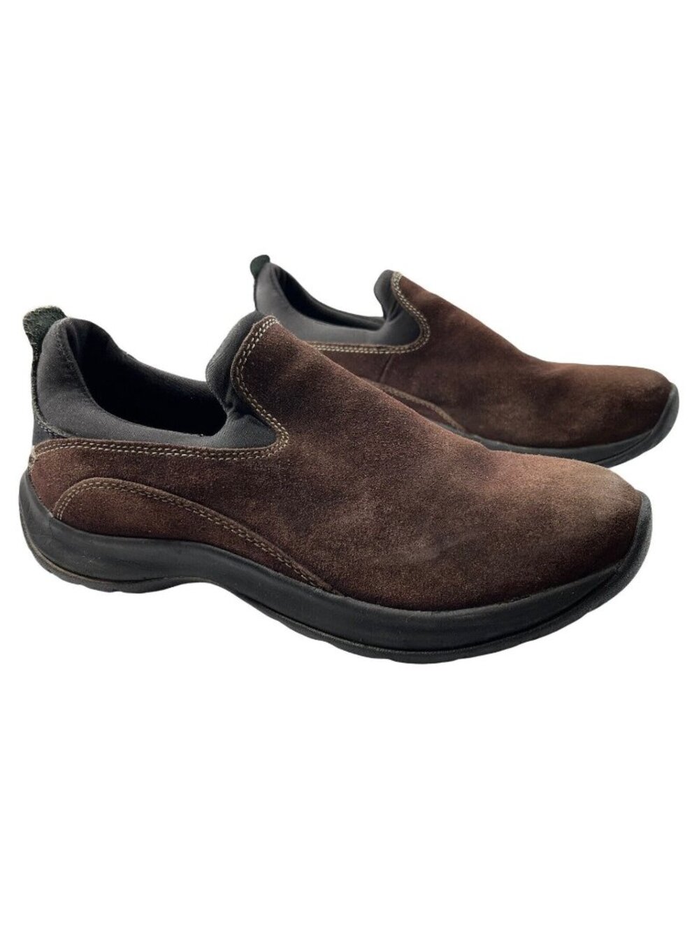 Lands End Slip On Loafer Shoes Womens Size 7B Brown Suede Outdoor Casual